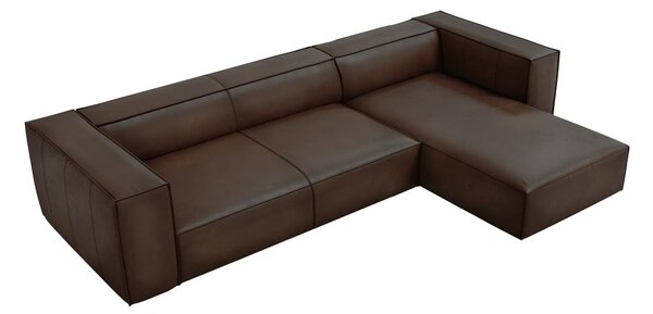 Ciemnobrązowy skórzany narożnik (prawostronny) Madame – Windsor & Co Sofas