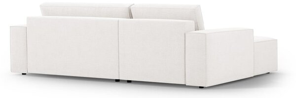 Biały rozkładany narożnik z materiału bouclé (lewostronny) Jodie – Micadoni Home