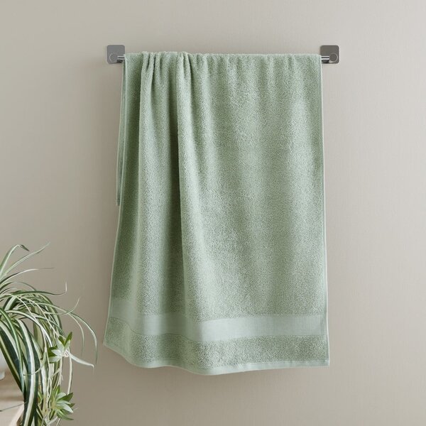 Zielony bawełniany ręcznik kąpielowy frotte 70x120 cm Anti-Bacterial – Catherine Lansfield