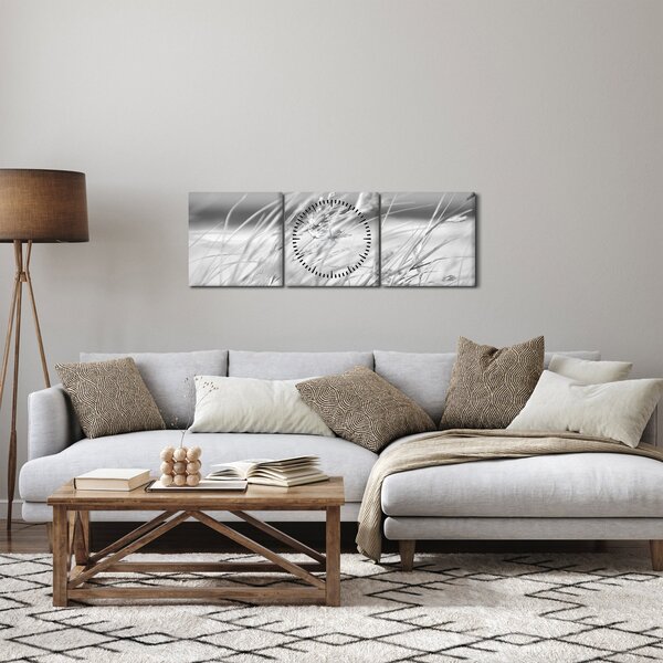 Obraz - Trawa plażowa (z zegarem) (90x30 cm)