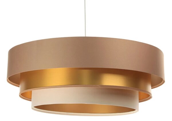 Beżowo-złota potrójna lampa wisząca glamour - S461-Barca