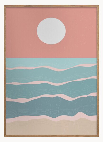 Oprawiony druk cyfrowy Sunset Over the Ocean No. 3