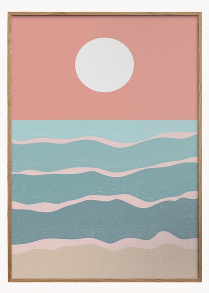 Oprawiony druk cyfrowy Sunset Over the Ocean No. 3