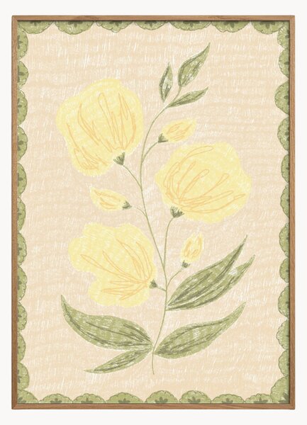 Oprawiony druk cyfrowy Butter Yellow Flowers No. 03