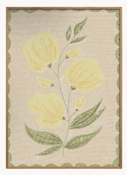 Oprawiony druk cyfrowy Butter Yellow Flowers No. 03