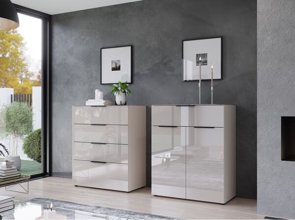 Kremowa wysoka komoda 83x102 cm Oakland – Germania