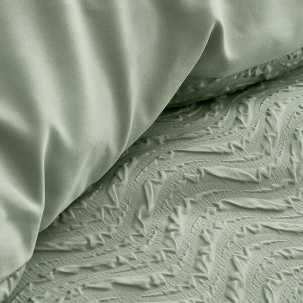 Zielona pościel dwuosobowa z kory 230x220 cm Heatset Wave – Catherine Lansfield