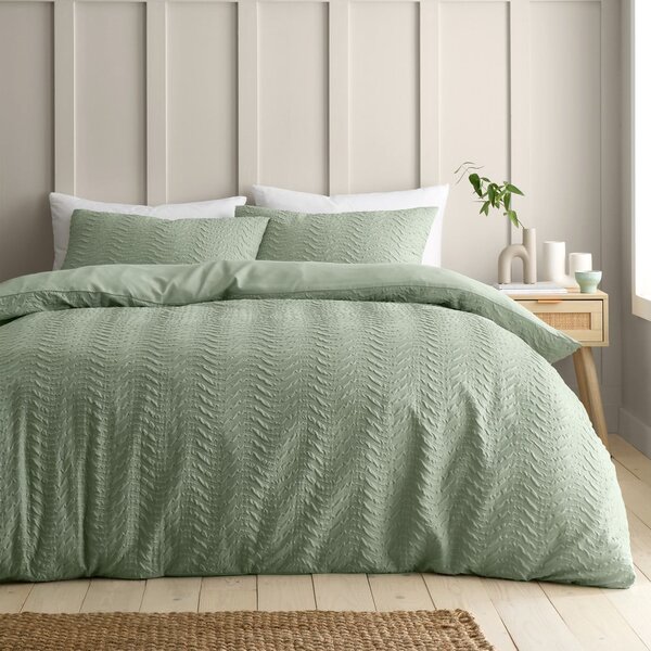Zielona pościel dwuosobowa z kory 230x220 cm Heatset Wave – Catherine Lansfield