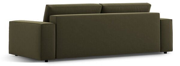Zielona aksamitna rozkładana/ze schowkiem sofa 247 cm Jodie – Micadoni