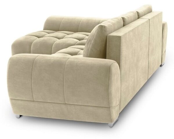 Beżowy rozkładany narożnik z aksamitnym obiciem Windsor & Co Sofas Nuage, lewostronny
