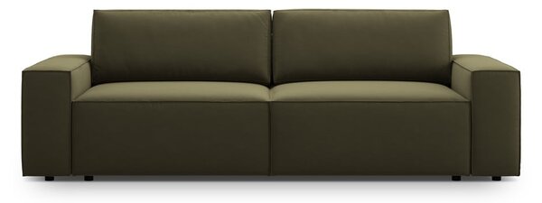 Zielona aksamitna rozkładana/ze schowkiem sofa 247 cm Jodie – Micadoni