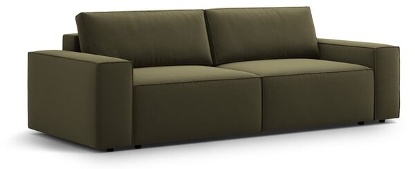 Zielona aksamitna rozkładana/ze schowkiem sofa 247 cm Jodie – Micadoni
