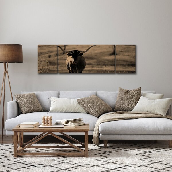 Obraz - Krowa z Teksasu (170x50 cm)