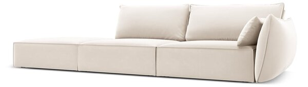 Beżowa aksamitna sofa prawostronna 264 cm Vanda – Mazzini Sofas