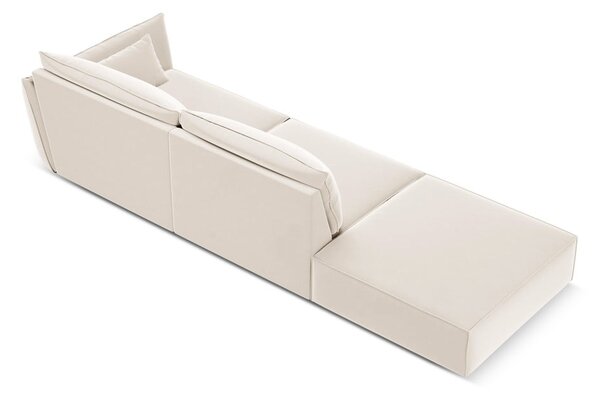 Beżowa aksamitna sofa prawostronna 264 cm Vanda – Mazzini Sofas