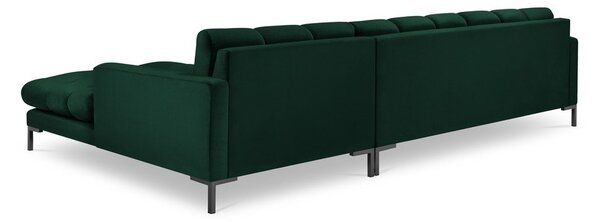 Ciemnozielony aksamitny narożnik Cosmopolitan Design Bali, prawostronny
