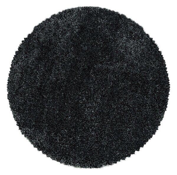 Antracytowy okrągły dywan ø 160 cm Fluffy – Ayyildiz Carpets