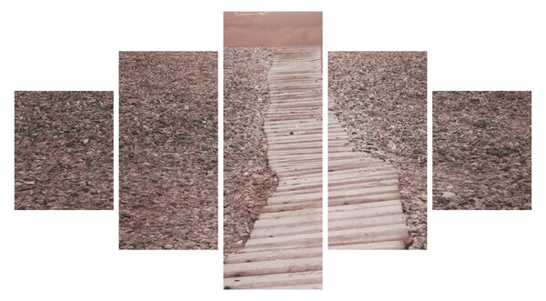 Obraz - Plaża żwirowa (125x70 cm)
