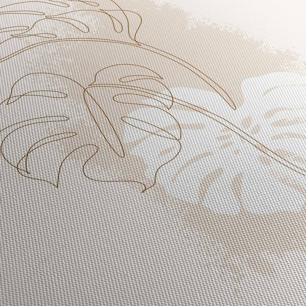 Obraz - Line art monstera N⁰1 (70x50 cm)