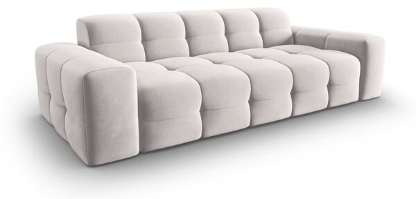 Jasnoszara aksamitna sofa 222 cm Kendal – Micadoni Home