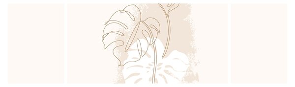 Obraz - Line art monstera N⁰1 (170x50 cm)