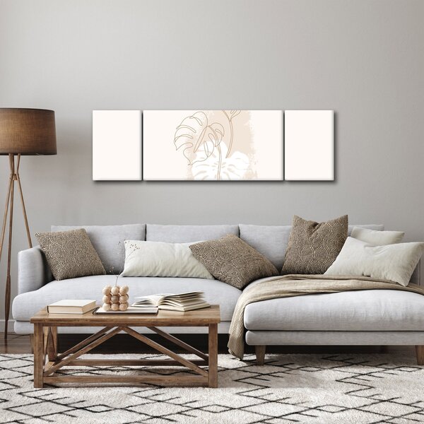 Obraz - Line art monstera N⁰1 (170x50 cm)