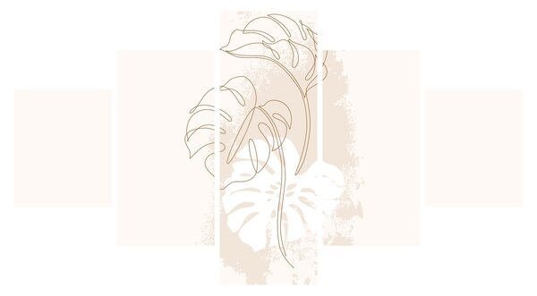 Obraz - Line art monstera N⁰1 (125x70 cm)
