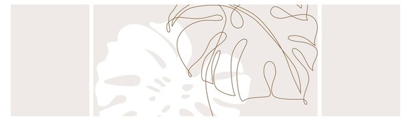 Obraz - Line art monstera N⁰2 (170x50 cm)