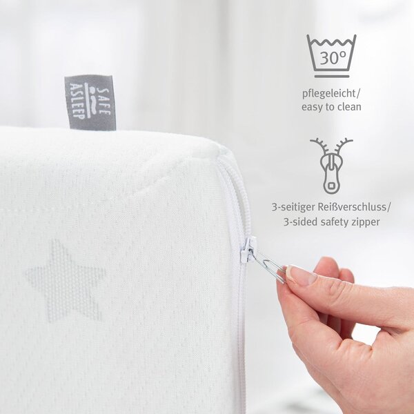 Piankowy materac dziecięcy ze zdejmowanym pokrowcem 95x70 cm Safe Asleep® – Roba