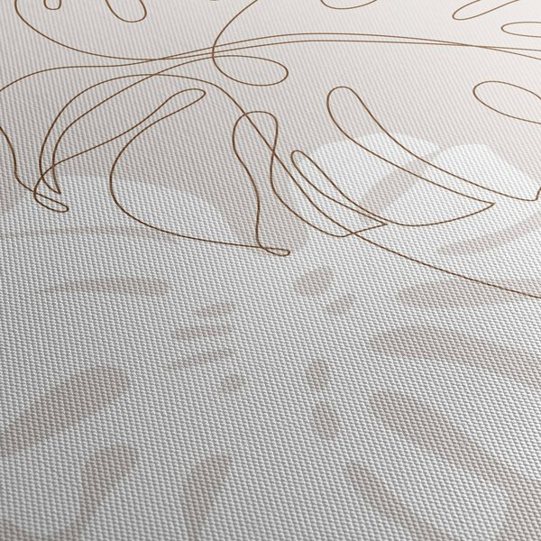 Obraz - Line art monstera N⁰2 (70x50 cm)