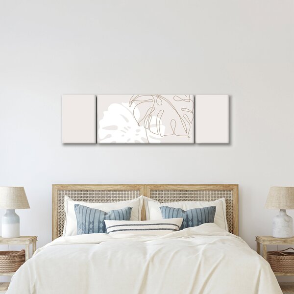Obraz - Line art monstera N⁰2 (170x50 cm)