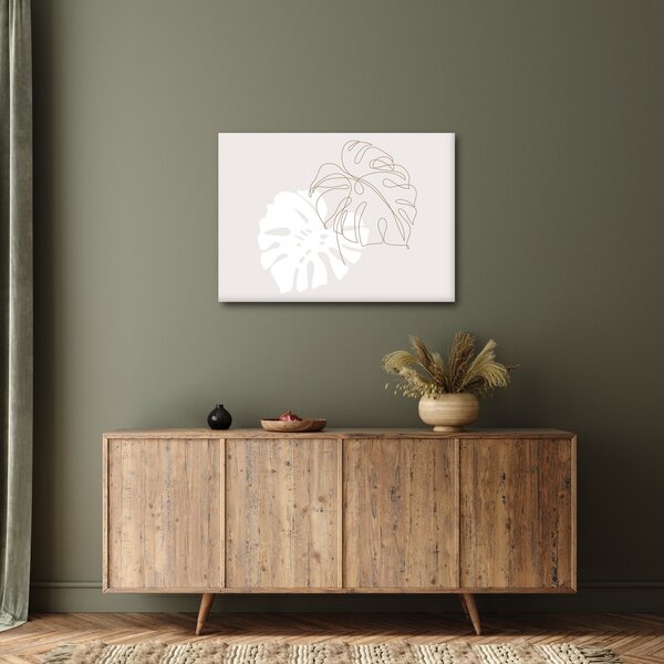 Obraz - Line art monstera N⁰2 (70x50 cm)