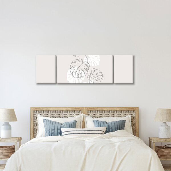 Obraz - Line art monstera N⁰3 (170x50 cm)
