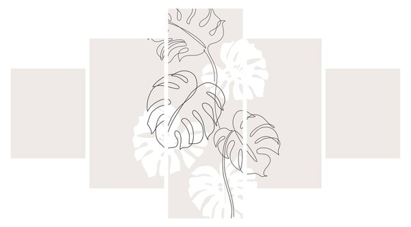 Obraz - Line art monstera N⁰3 (125x70 cm)