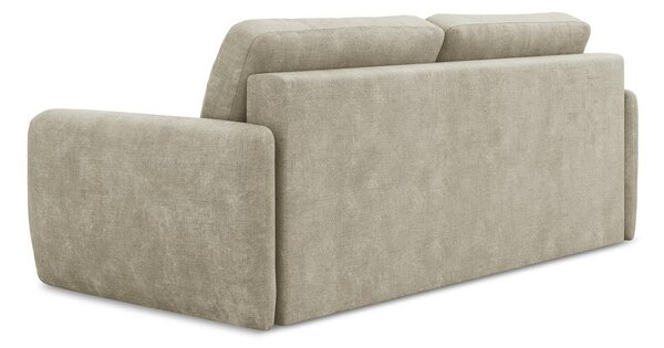Beżowa rozkładana sofa z tkaniny szenilowej ze schowkiem 218 cm Lilo – Makamii