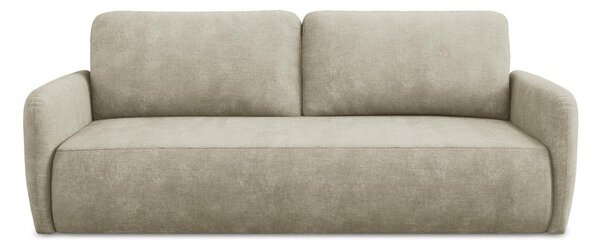 Beżowa rozkładana sofa z tkaniny szenilowej ze schowkiem 218 cm Lilo – Makamii
