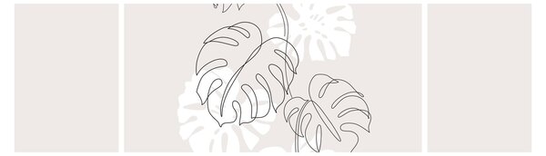 Obraz - Line art monstera N⁰3 (170x50 cm)