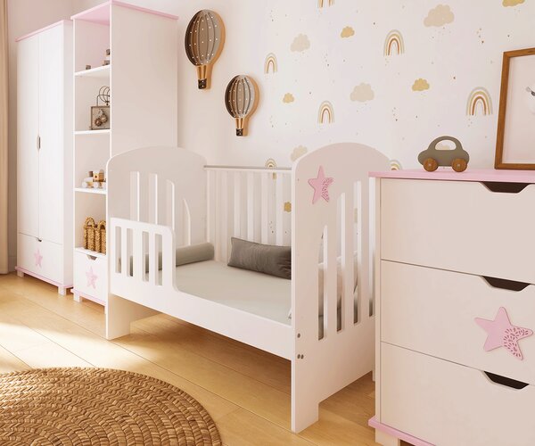 Szafa dziecięca STARS BABY z szufladą – biała z dekoracyjną gwiazdką