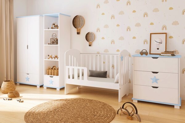 Szafa dziecięca STARS BABY z szufladą – biała z dekoracyjną gwiazdką