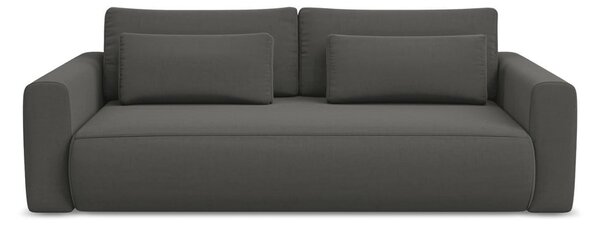 Ciemnoszara aksamitna rozkładana/ze schowkiem sofa 238 cm Kapua – Makamii