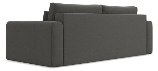 Ciemnoszara aksamitna rozkładana/ze schowkiem sofa 238 cm Kapua – Makamii