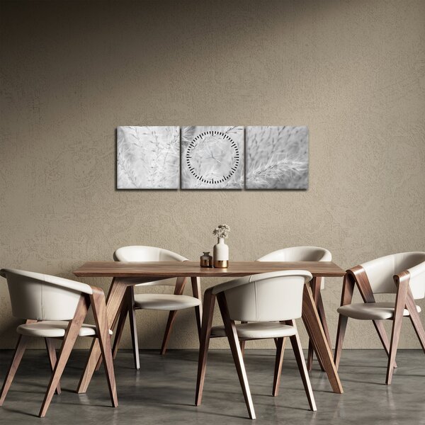 Obraz - Trawa pampasowa N⁰1 (z zegarem) (90x30 cm)
