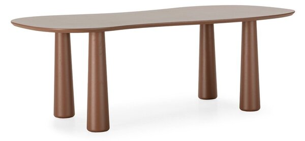 Brązowy stolik z blatem z drewna sosnowego 110x220 cm Nahia – MOME