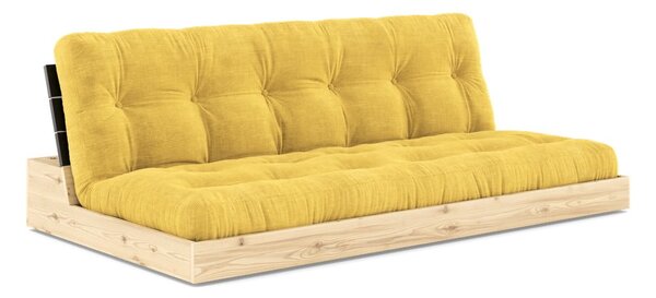 Żółta sztruksowa rozkładana sofa 196 cm Base – Karup Design