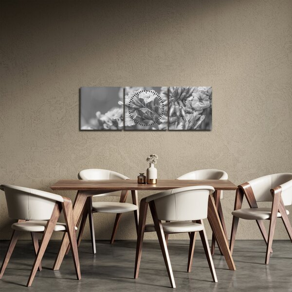 Obraz - Suszone kwiaty (z zegarem) (90x30 cm)