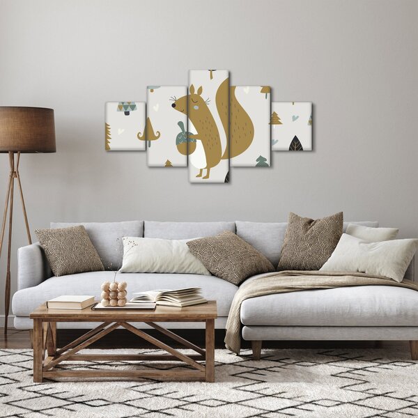 Obraz - Wiewiórka z orzechem (125x70 cm)