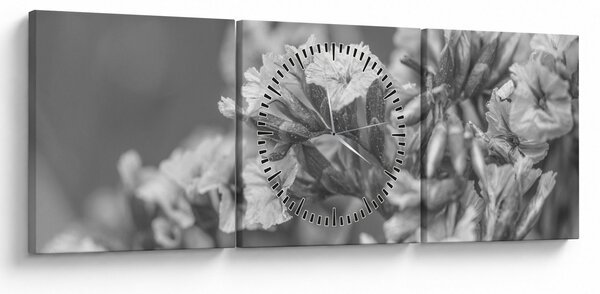 Obraz - Suszone kwiaty (z zegarem) (90x30 cm)