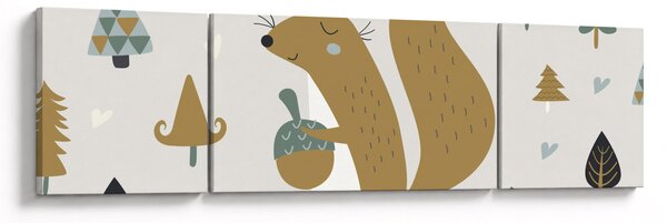 Obraz - Wiewiórka z orzechem (170x50 cm)