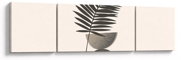 Obraz - Abstrakcja z liściem palmy (170x50 cm)