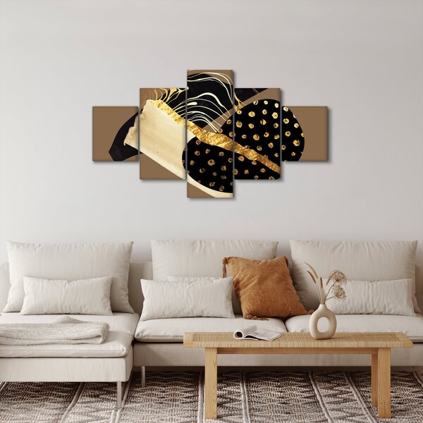 Obraz - Abstrakcja złotobrązowa N⁰1 (125x70 cm)